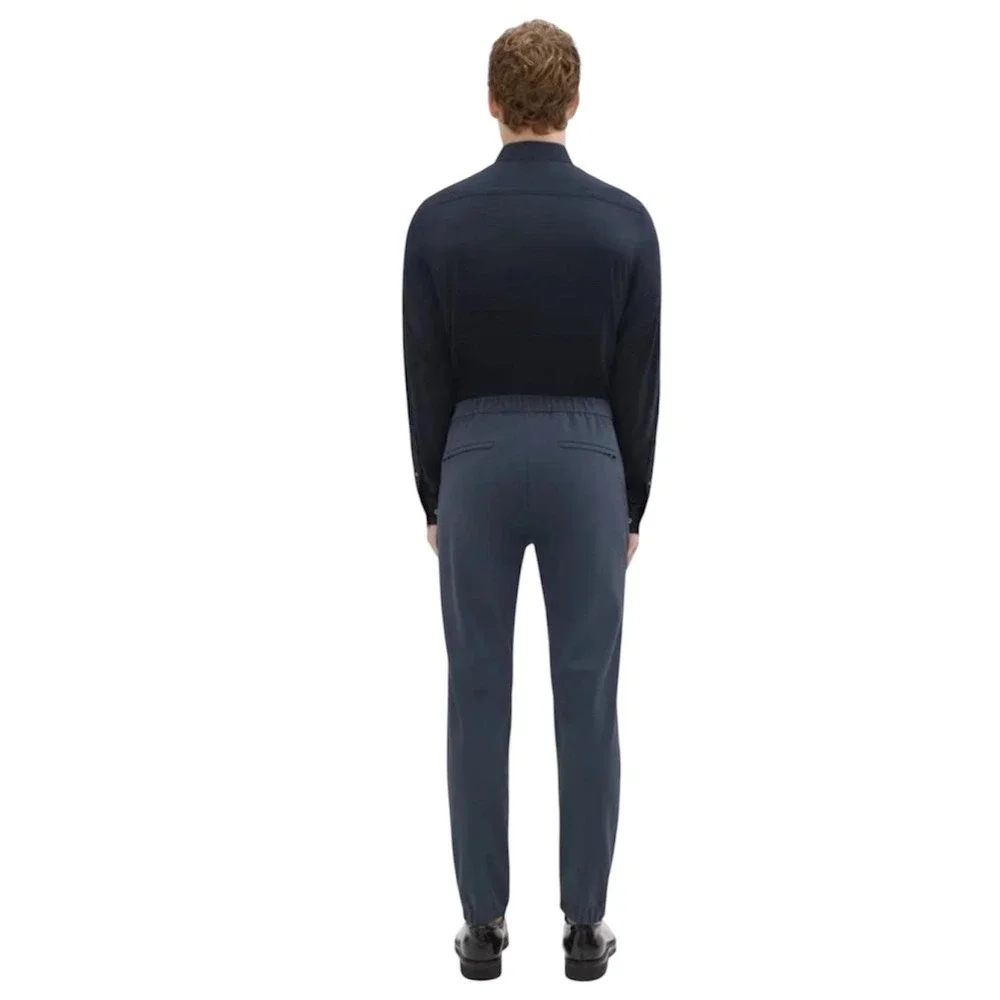 Theory Terrance Precision Ponte Joggers Mens M Navy Blue Tapered Pants Drwstring